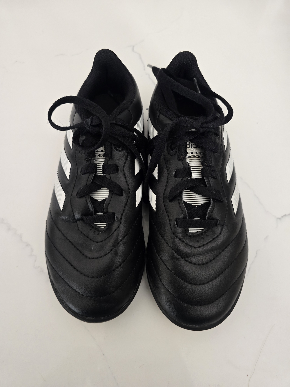 Adidas Kids Black and White Soccer Sneakers